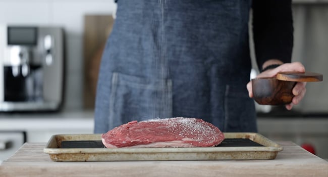 seasoning a steak
