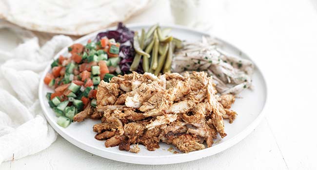 chicken shawarma on a plate