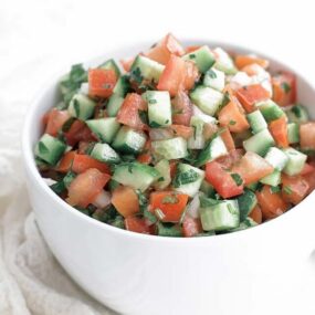 israeli salad in a bowl