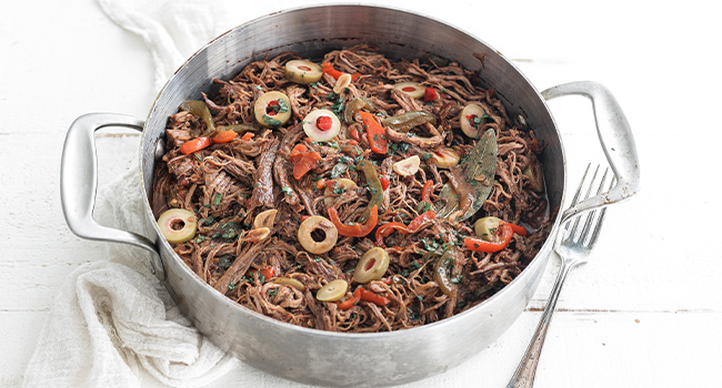 cuban ropa vieja with olives
