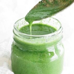 green goddess dressing in a jar