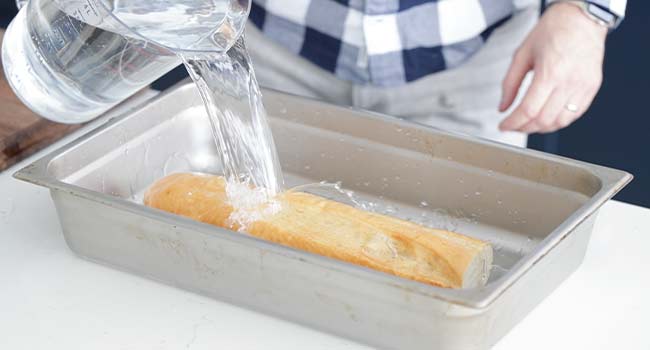 soaking bread in water