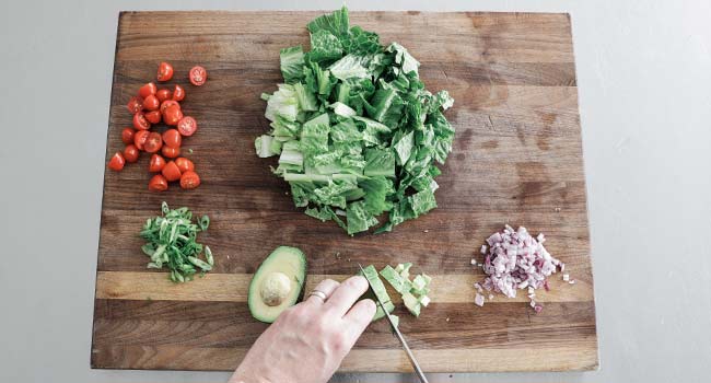 preparing vegetables