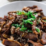grilled beef bulgogi in a bowl
