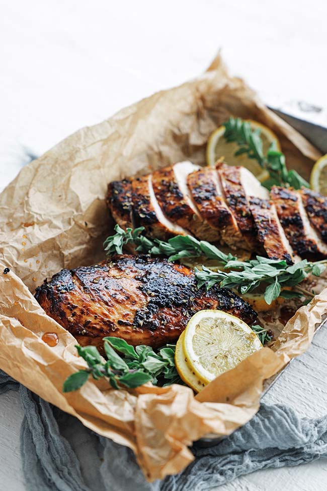 greek marinated cooked chicken
