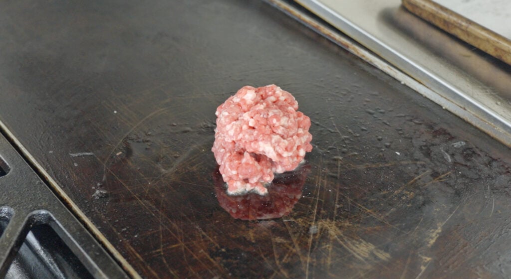 burger ball on a flat top