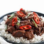 beef rendang on a plate