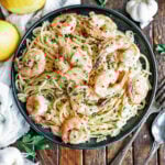 Garlic Shrimp Pasta in a bowl