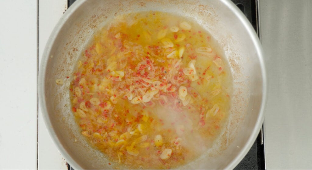 deglazing pan with wine