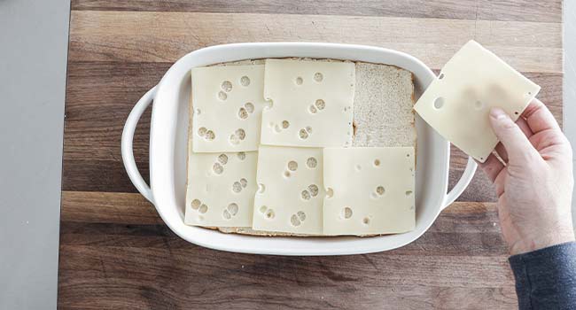 adding swiss cheese to slider buns