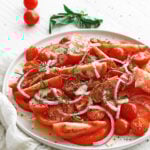 italian tomato salad on a plate