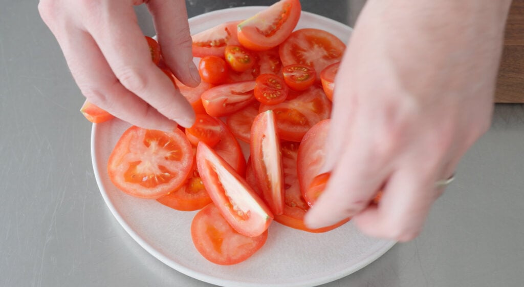 tomato slices on a plate