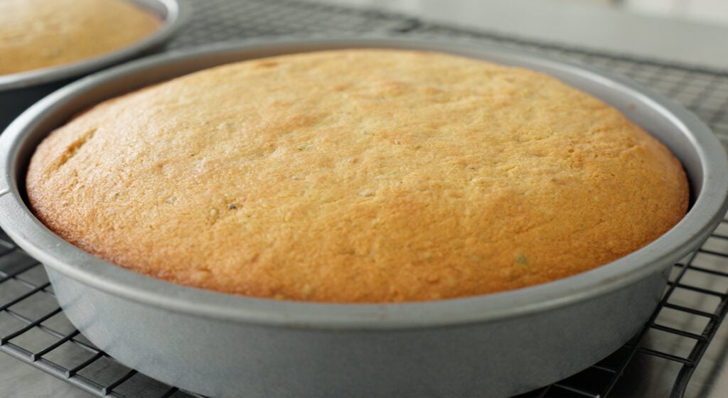 Cake cooling on a rack