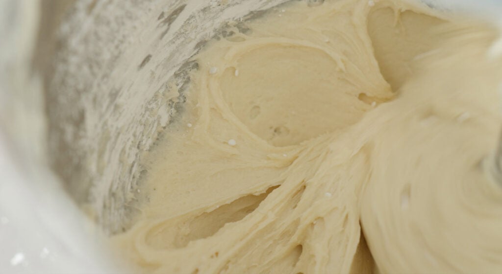 cream cheese frosting in bowl