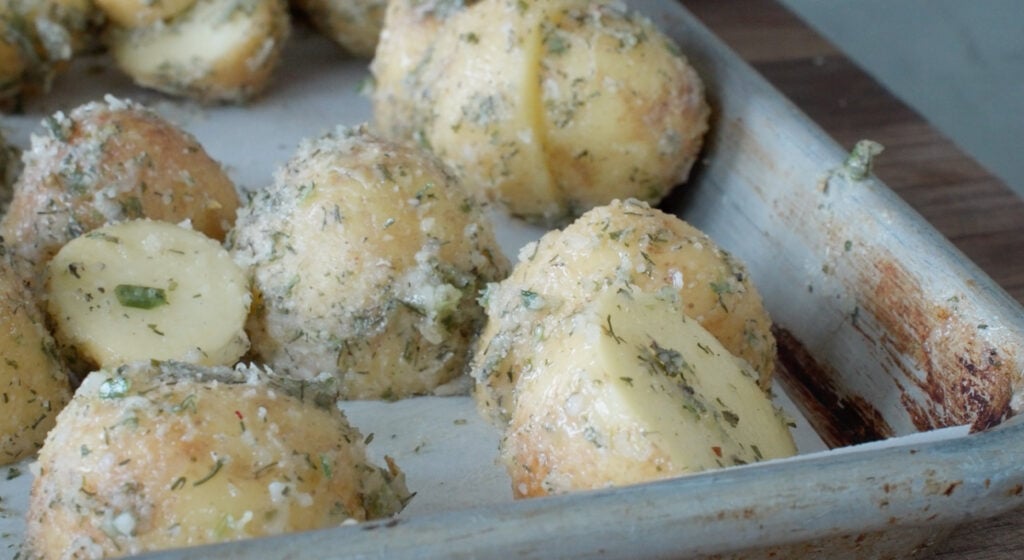 Ranch Potatoes on baking tray