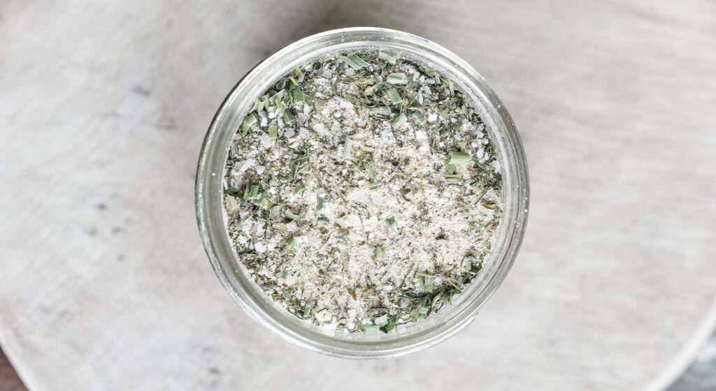 ranch seasoning in glass jar