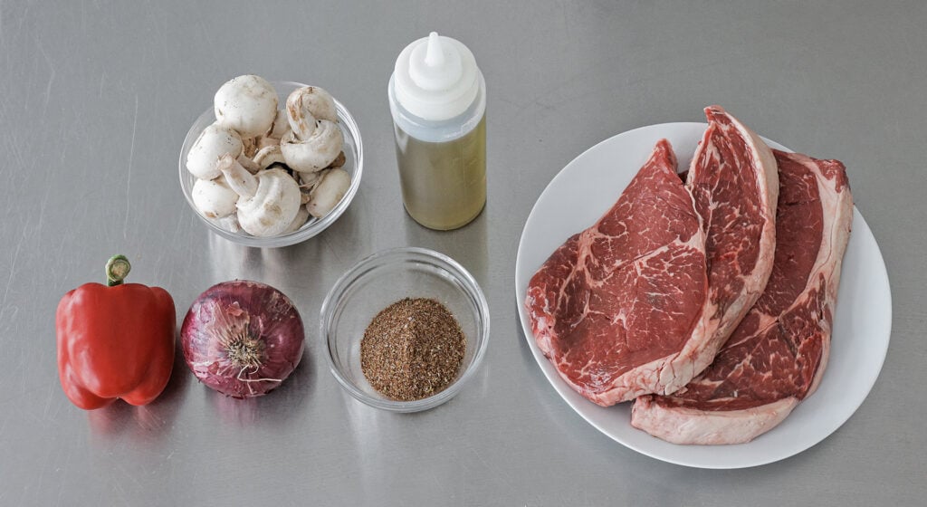 Steak kebabs ingredients