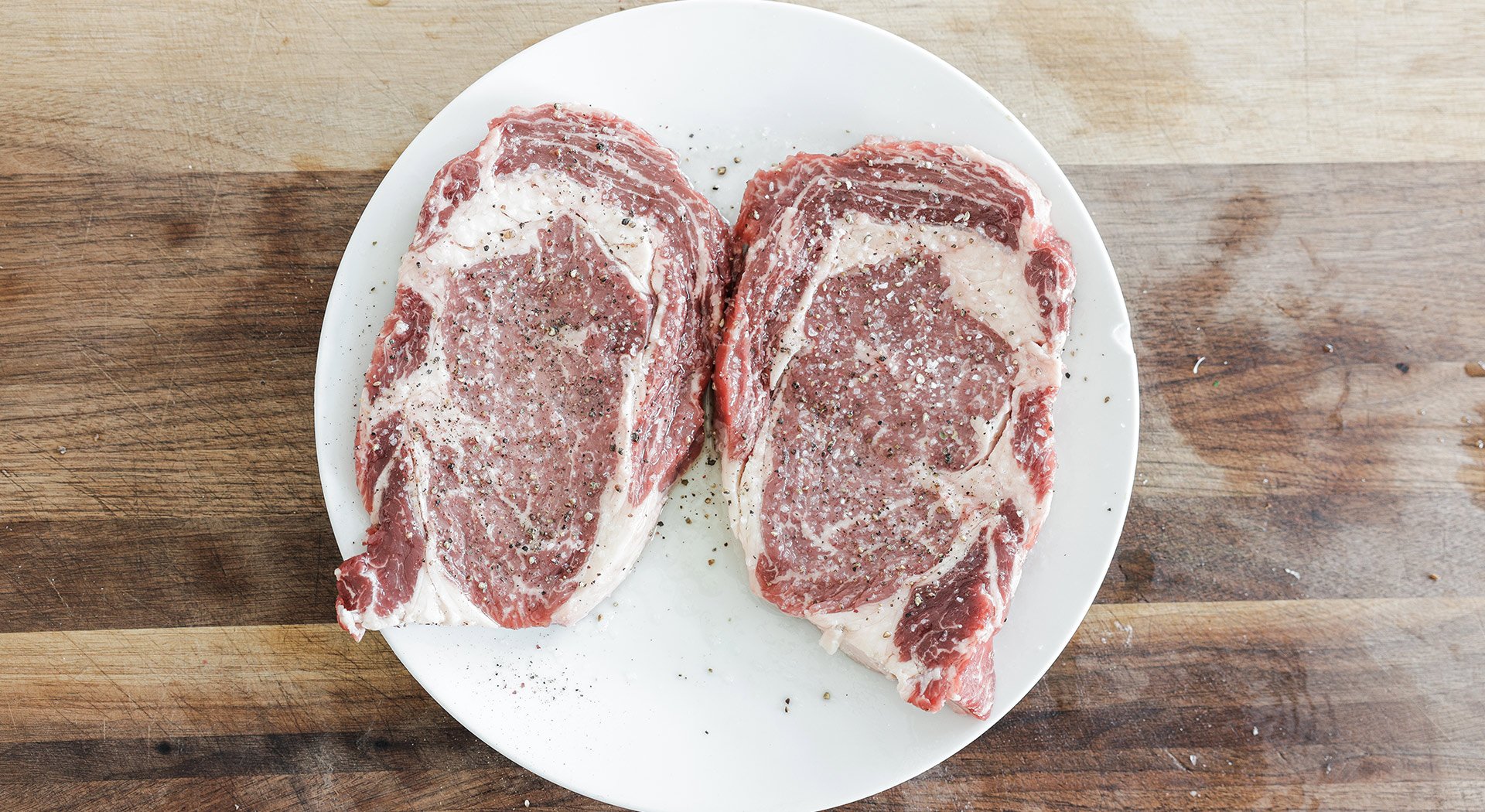 Season the steak on both sides with salt and pepper