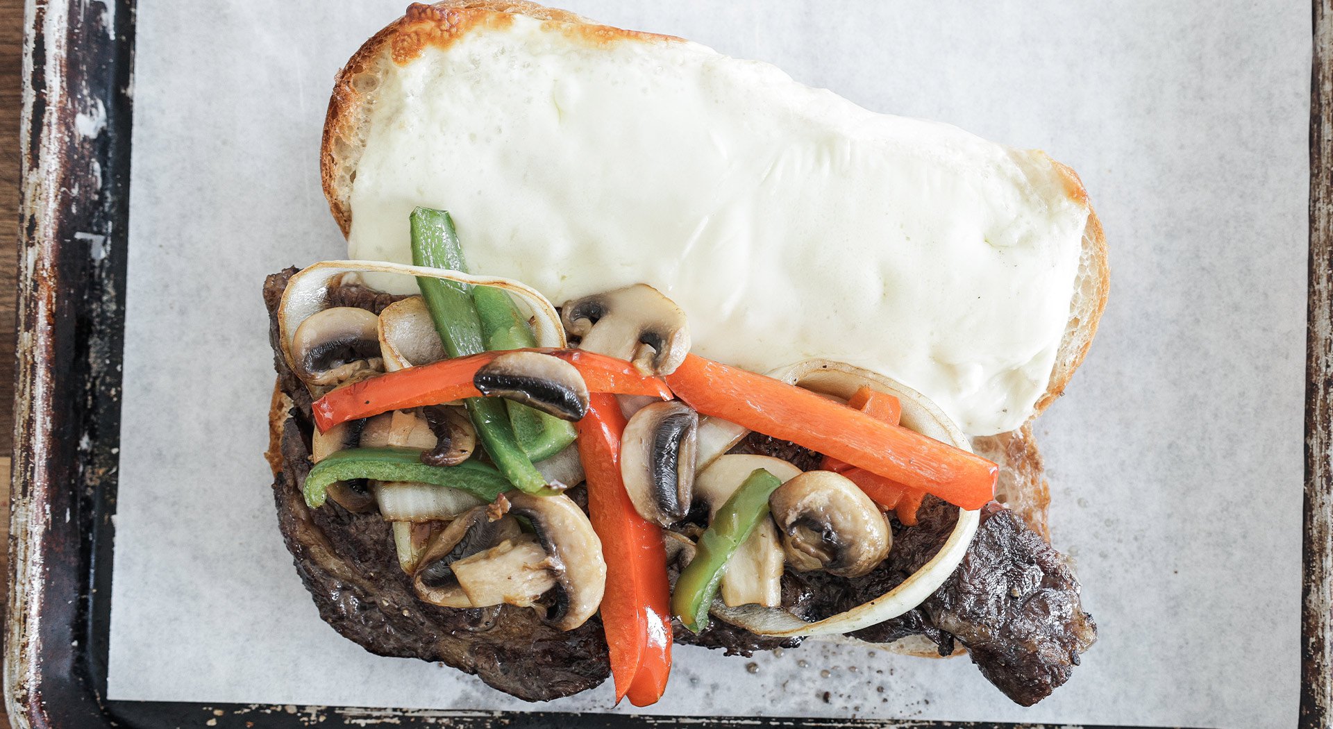 Bake the steak sandwiches