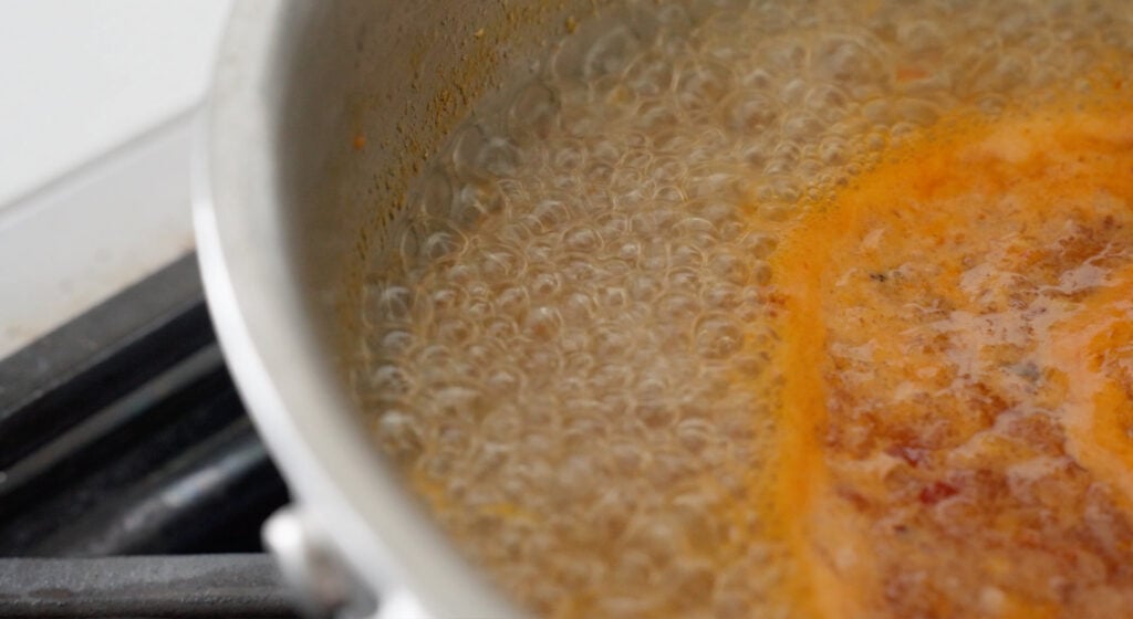 Sweet Chili sauce simmering