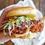 Nashville hot chicken sandwich side view