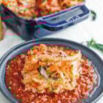 baked ziti served on a plate