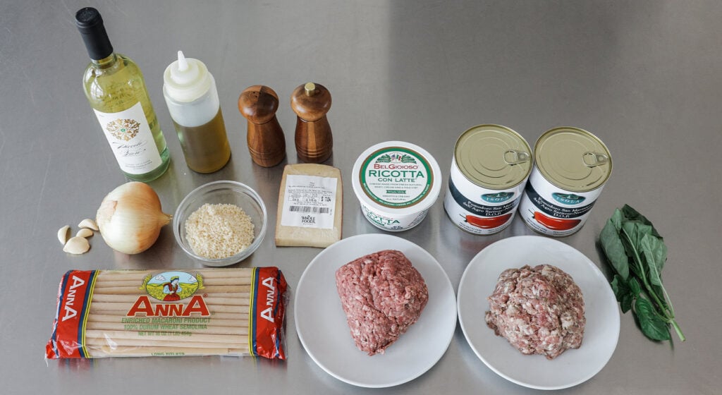 baked ziti ingredients