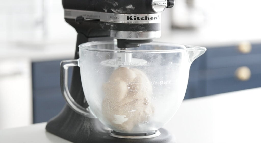 Knead the dough in stand mixer
