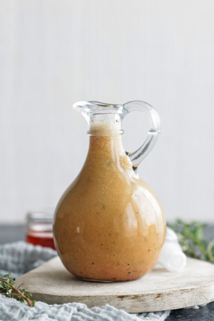 red wine vinaigrette in a bottle