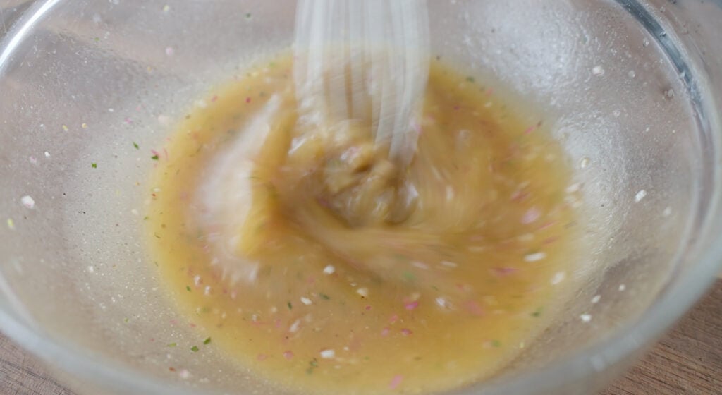 whisked red wine vinaigrette