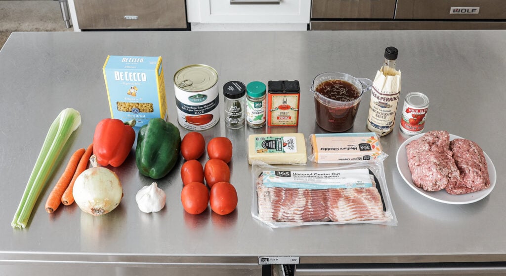 American Goulash ingredients
