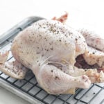 uncooked chicken on tray