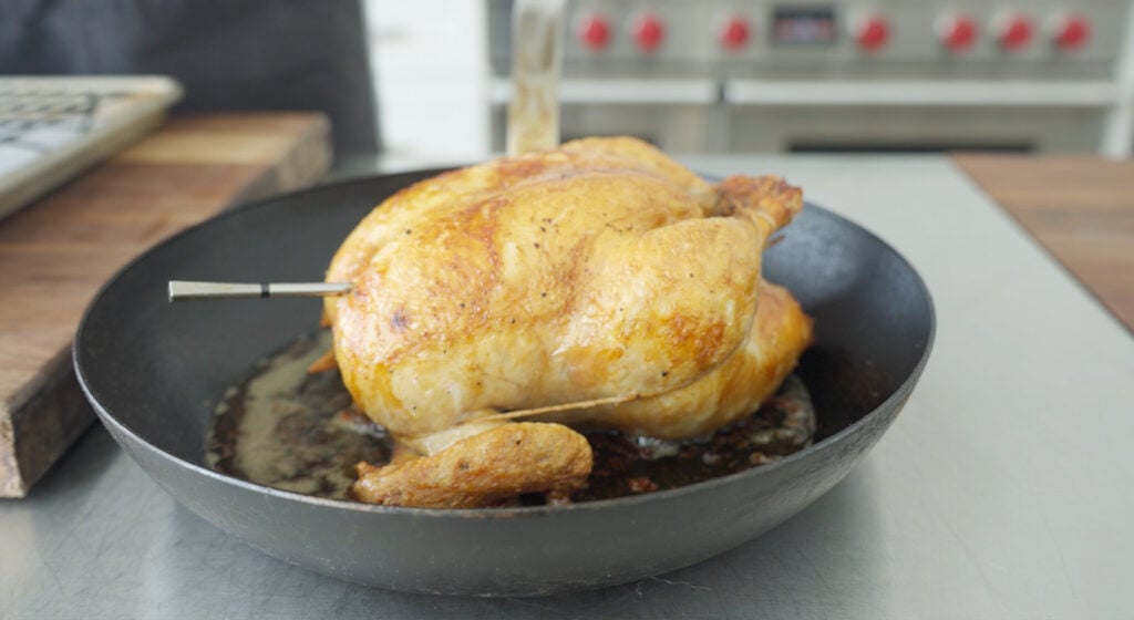 Finished, Browned, roasted chicken. 