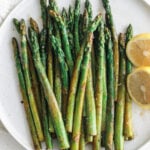 Sauteed asparagus on a plate