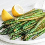 Sauteed asparagus on a plate