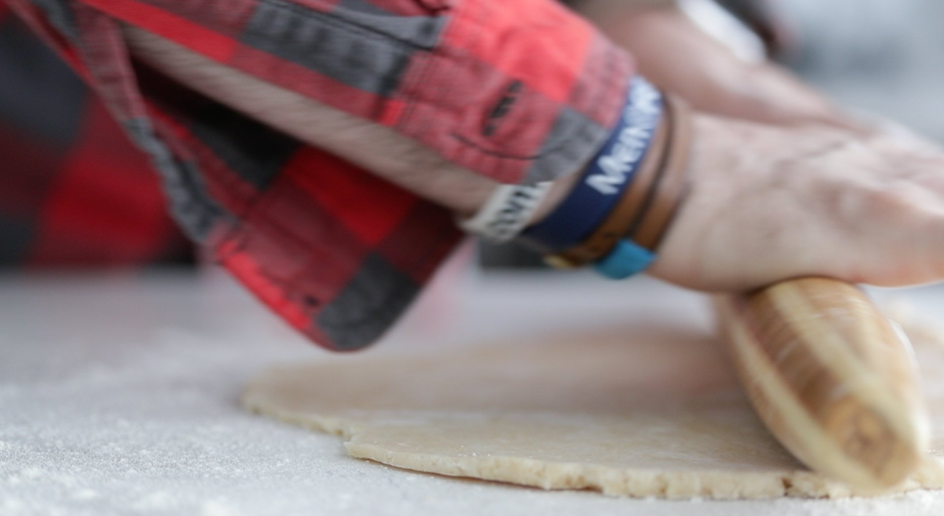 rolling out dough