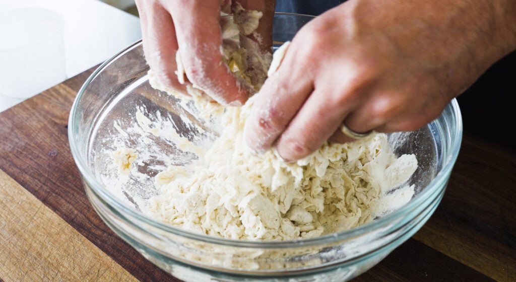 Close up of ingredients mixed together