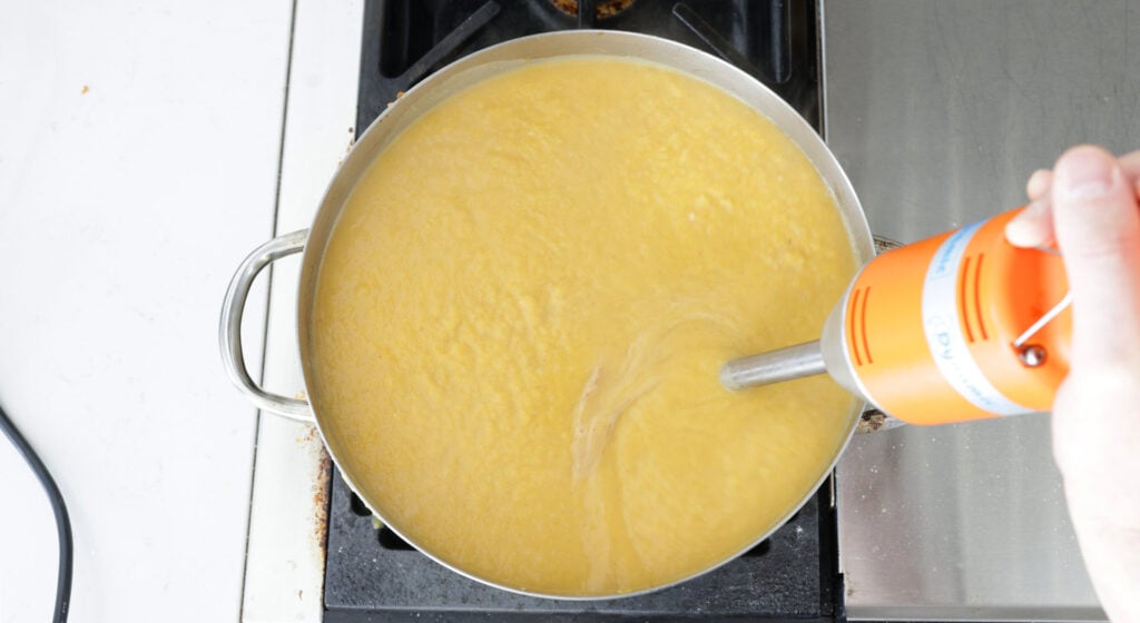 puree using an emersion