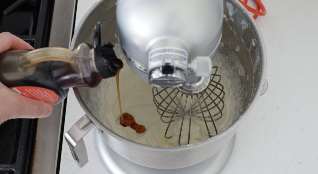 heavy whipping cream in a stand mixer