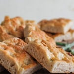 cut focaccia pieces