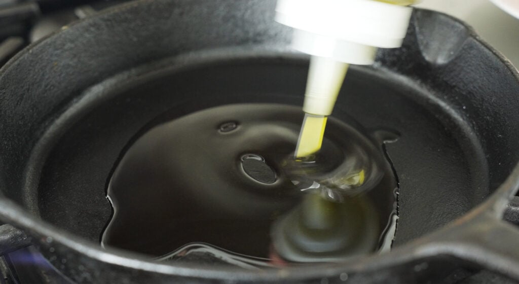 oil in a skillet