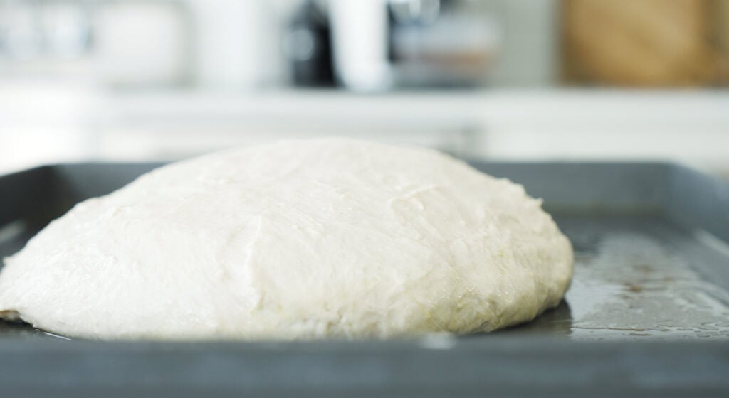 dough proofing on pan