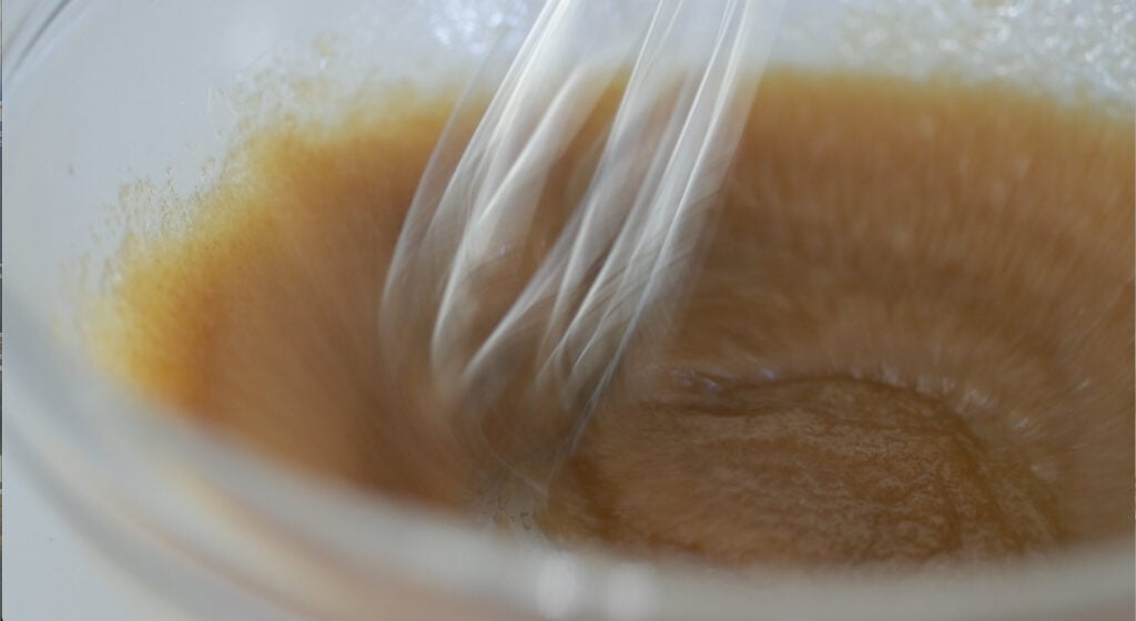 whisking together eggs and sugar