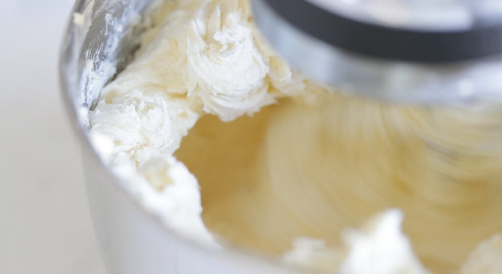 frosting mixture in a bowl