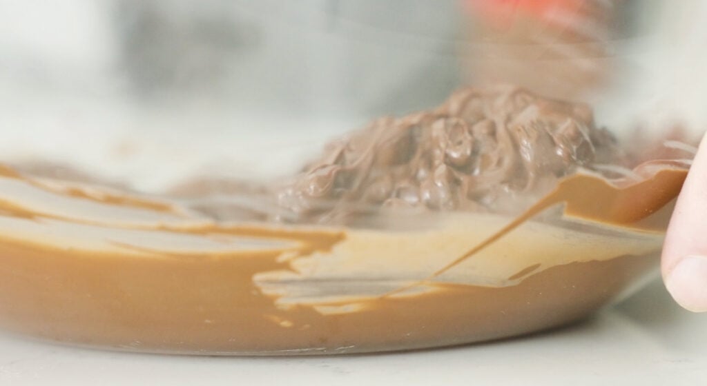side view of batter in the bowl