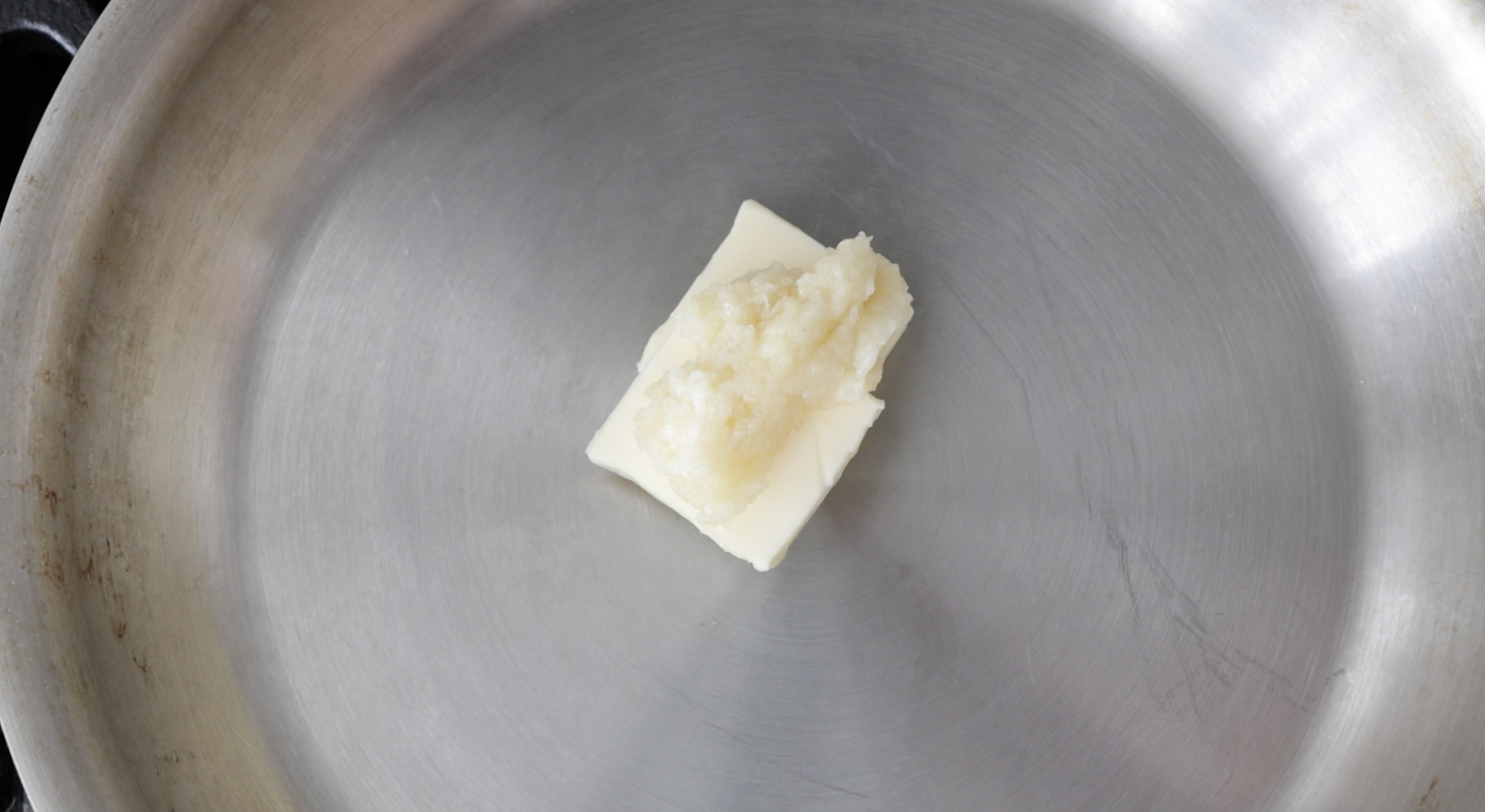 garlic in butter in a pan