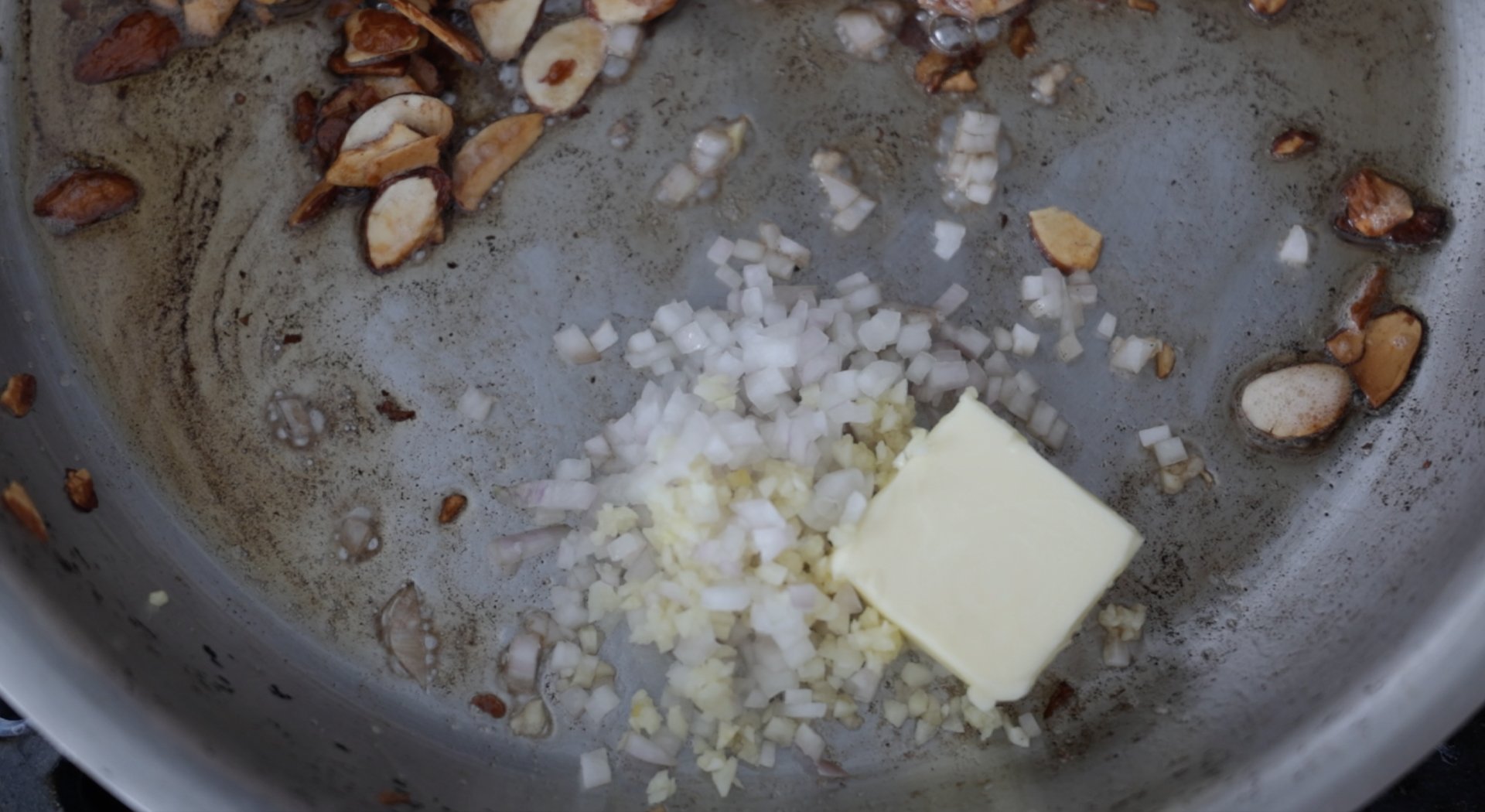 cooking shallots and garlic in butter