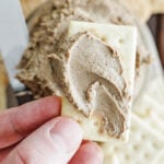 Beef liver spread on a cracker