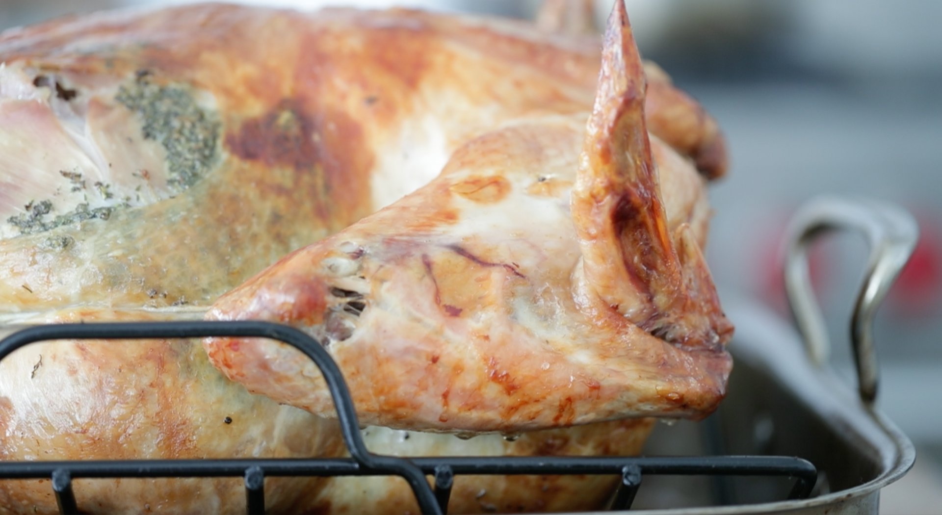resting a turkey on a rack
