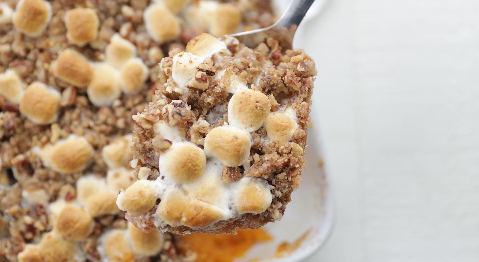 spoonful of sweet potato casserole